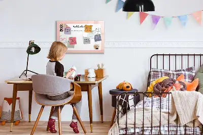 Tablă magnetică cu ștergere uscată planificator cu design floral