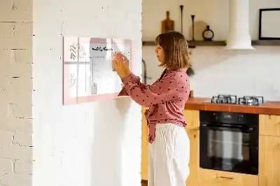 Tablă magnetică cu ștergere uscată planificator cu design floral