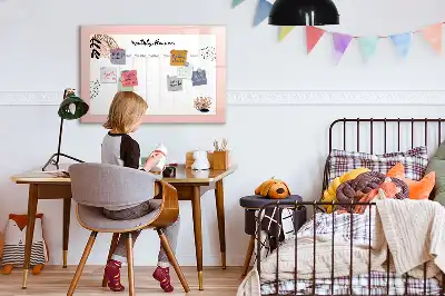 Tablă magnetică cu ștergere uscată planificator cu design floral