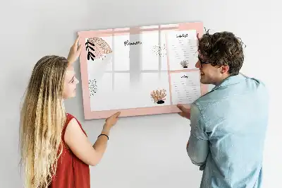Tablă magnetică cu ștergere uscată pentru notițe în planificator