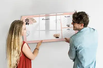 Tablă magnetică cu ștergere uscată pentru notițe în planificator