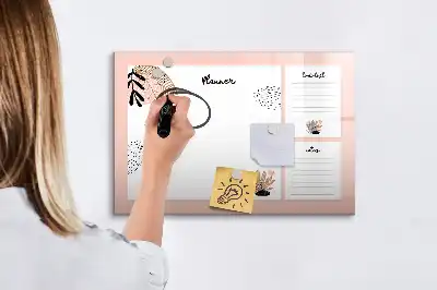 Tablă magnetică cu ștergere uscată pentru notițe în planificator