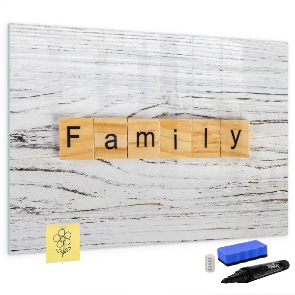 Tablă magnetică cu ștergere uscată model Familie