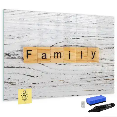 Tablă magnetică cu ștergere uscată model Familie