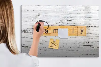 Tablă magnetică cu ștergere uscată model Familie