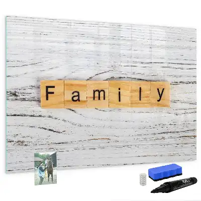 Tablă magnetică cu ștergere uscată model Familie