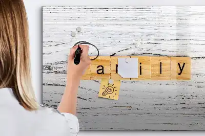Tablă magnetică cu ștergere uscată model Familie