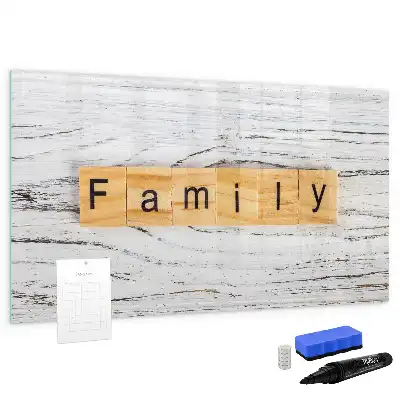 Tablă magnetică cu ștergere uscată model Familie