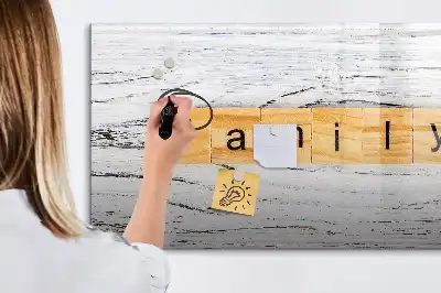 Tablă magnetică cu ștergere uscată model Familie