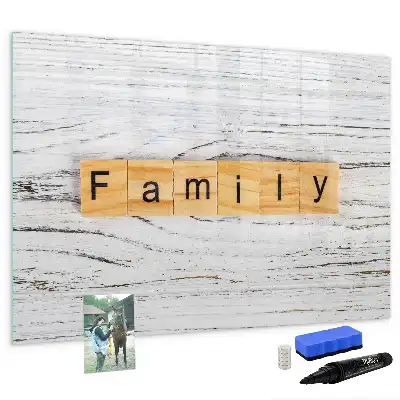 Tablă magnetică cu ștergere uscată model Familie