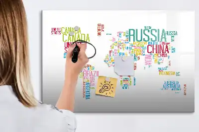 Tablă magnetică cu ștergere uscată cu harta statelor