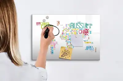 Tablă magnetică cu ștergere uscată cu harta statelor