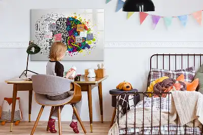 Tablă magnetică cu ștergere uscată cu design abstract creier