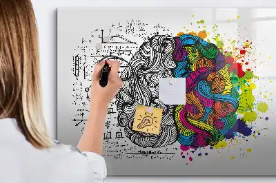 Tablă magnetică cu ștergere uscată cu design abstract creier