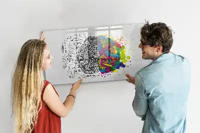 Tablă magnetică cu ștergere uscată cu design abstract creier