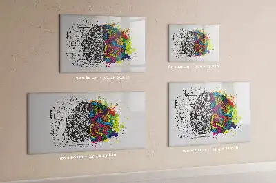 Tablă magnetică cu ștergere uscată cu design abstract creier