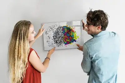 Tablă magnetică cu ștergere uscată cu design abstract creier