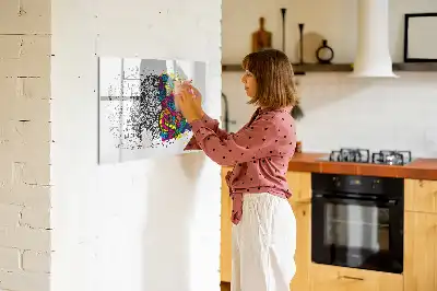 Tablă magnetică cu ștergere uscată cu design abstract creier