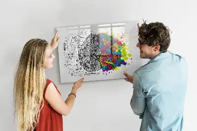 Tablă magnetică cu ștergere uscată cu design abstract creier