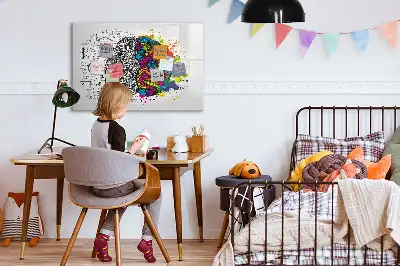 Tablă magnetică cu ștergere uscată cu design abstract creier