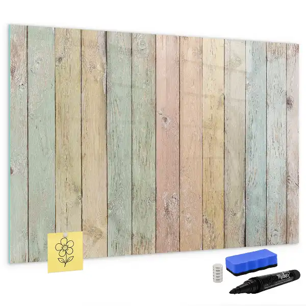 Tablă magnetică cu ștergere uscată varianta cu scânduri colorate