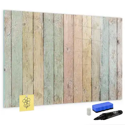Tablă magnetică cu ștergere uscată varianta cu scânduri colorate