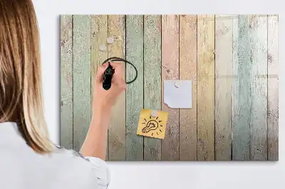 Tablă magnetică cu ștergere uscată varianta cu scânduri colorate