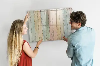 Tablă magnetică cu ștergere uscată varianta cu scânduri colorate