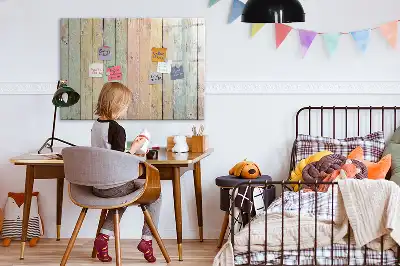 Tablă magnetică cu ștergere uscată varianta cu scânduri colorate