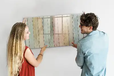 Tablă magnetică cu ștergere uscată varianta cu scânduri colorate