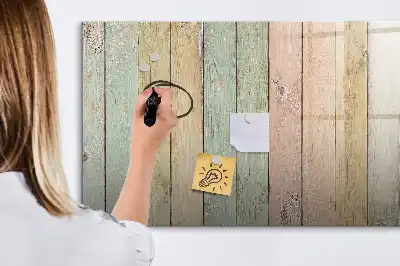 Tablă magnetică cu ștergere uscată varianta cu scânduri colorate