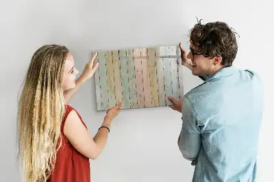Tablă magnetică cu ștergere uscată varianta cu scânduri colorate