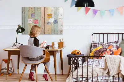 Tablă magnetică cu ștergere uscată varianta cu scânduri colorate