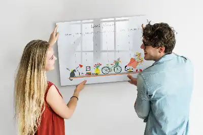Tablă magnetică cu ștergere uscată planificator săptămânal