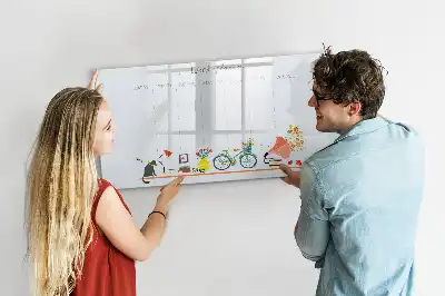 Tablă magnetică cu ștergere uscată planificator săptămânal