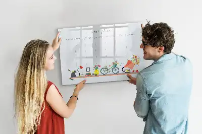 Tablă magnetică cu ștergere uscată planificator săptămânal