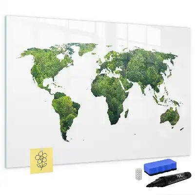 Harta ecologică a lumii tablă magnetică cu ștergere uscată