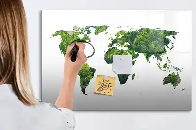 Harta ecologică a lumii tablă magnetică cu ștergere uscată
