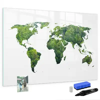 Harta ecologică a lumii tablă magnetică cu ștergere uscată