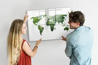 Harta ecologică a lumii tablă magnetică cu ștergere uscată