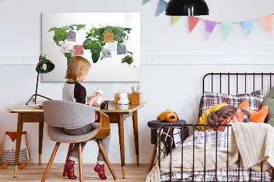 Harta ecologică a lumii tablă magnetică cu ștergere uscată