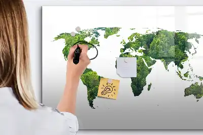 Harta ecologică a lumii tablă magnetică cu ștergere uscată