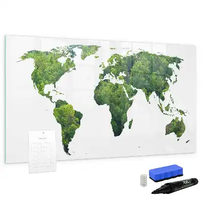 Harta ecologică a lumii tablă magnetică cu ștergere uscată
