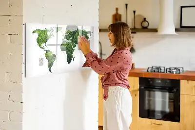 Harta ecologică a lumii tablă magnetică cu ștergere uscată