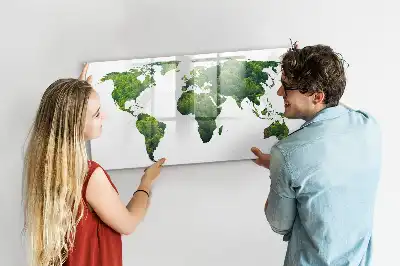 Harta ecologică a lumii tablă magnetică cu ștergere uscată