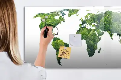 Harta ecologică a lumii tablă magnetică cu ștergere uscată