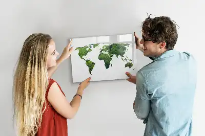 Harta ecologică a lumii tablă magnetică cu ștergere uscată