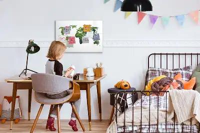 Harta ecologică a lumii tablă magnetică cu ștergere uscată