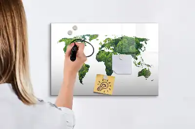 Harta ecologică a lumii tablă magnetică cu ștergere uscată