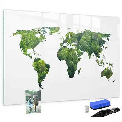 Harta ecologică a lumii tablă magnetică cu ștergere uscată